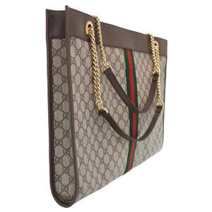 Gucci Brown Shoulder Raja Leather Bag Chain Tote